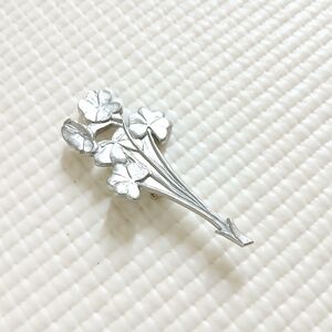 Vintage Pewter Signed Flower Brooch, hand crafted by artist, mint, 2.5",unique